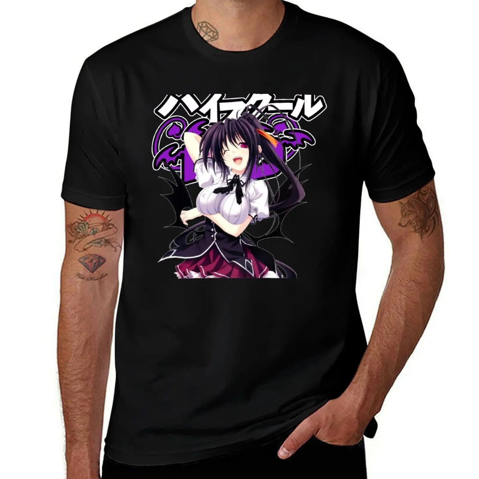 

Akeno Himejima-футболка для средней школы DxD, мужская футболка, летняя незаменимая футболка, футболка