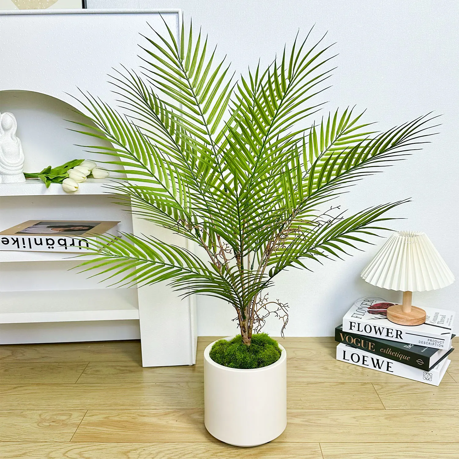 

80-90cm Artificial Palm Tree branch Tropical Faux Plant realistic Ornamental indoor Artificial Plant for Home Office Decor