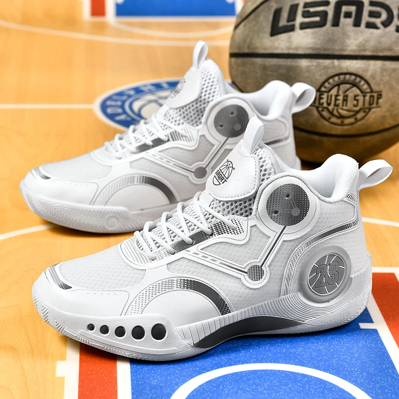 

Basketball Shoes Outdoor Sports Shoes Men's Shock-Absorbing High-Top Student Practical Sneakers Mesh Breathable Casual Shoes