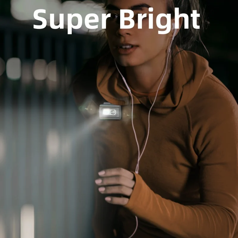 Mini Rechargeable Headlamp Super Bright COB Magnet Type-C Headlight for Outdoor Running Fishing Reading Emergency