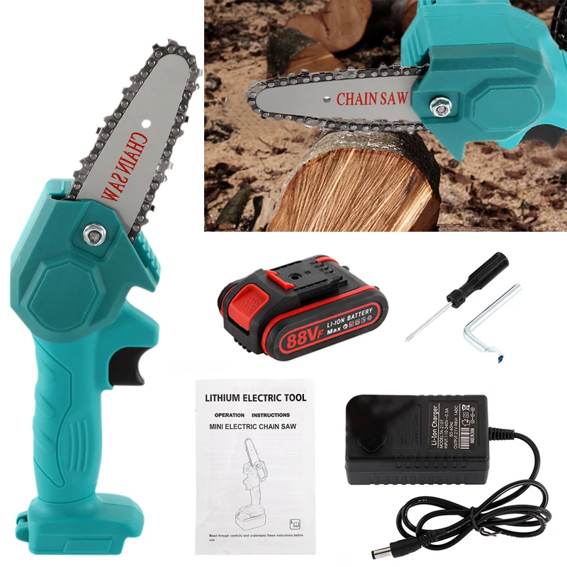 

4-дюймовый Ручной электроинструмент для бензопилы, портативная перезаряжаемая электрическая мини-пила, деревообрабатывающий инструмент для зеркального зажима