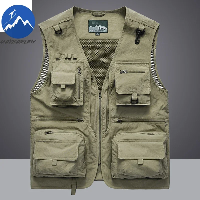 

14 Pockets Vest Summer New Men Work Hiking Fishing Vests Mens Photographer Waistcoat Mesh Cargo Sleeveless Jacket Tool Gilet 7xl