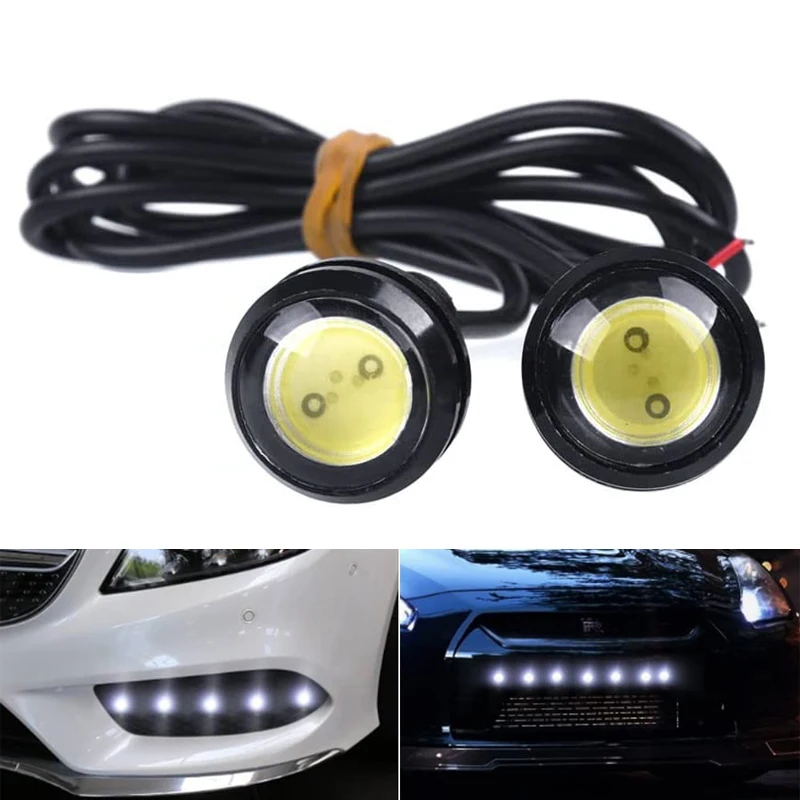 2 Pcs/lot Car DRL LED Bulb Signal Lights 12V 7000K White 18/23 MM Eagle Eye Daytime Running Lights Fog DRL Car Styling Lamp