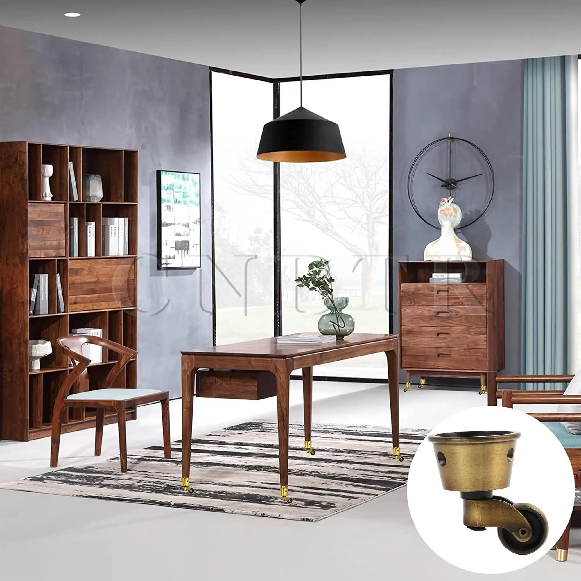 

CNBTR 4Pcs Antique Zinc Alloy Caster Fit 32mm Table Sofa Furniture Legs Universal Mute Furniture Rolling Caster Replacement Part