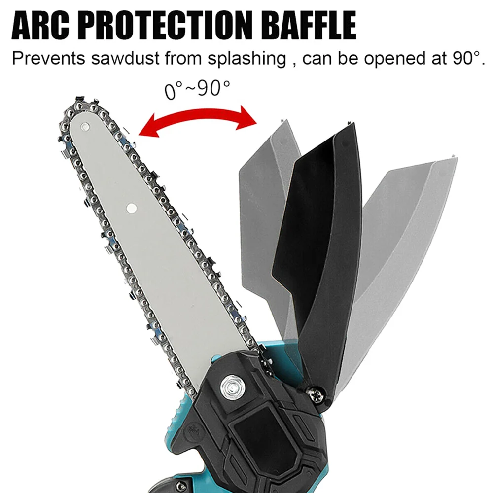 Brushless 6 Inch Mini Electric Chainsaw Portable Battery Chainsaw Rechargeable Garden Pruning Power Tool for Makita 18V Battery