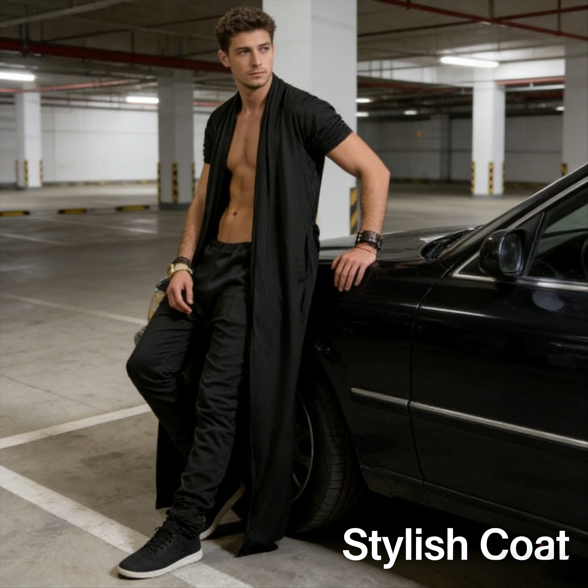 

Мужской длинный тренч в европейско-американском стиле, весенне-осенний, тонкий, приталенный, однотонный, повседневный, модный, элегантный, верхняя одежда