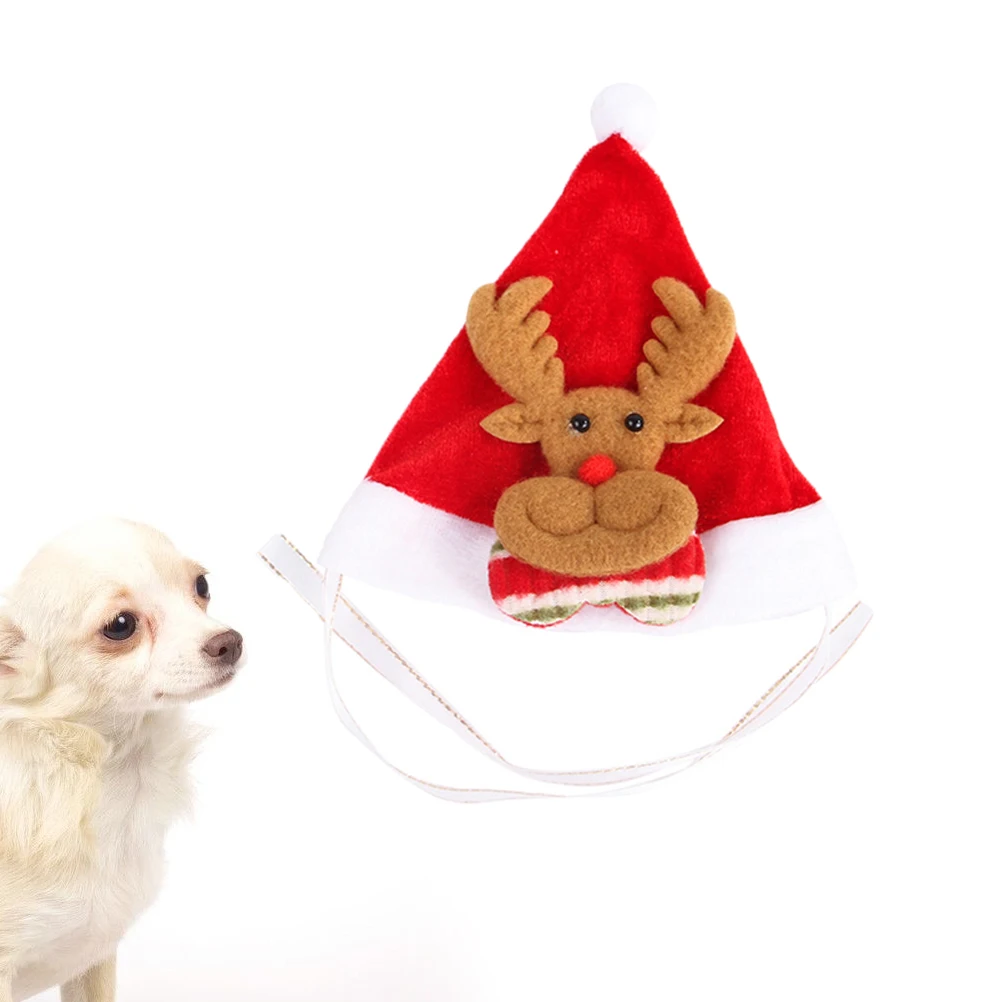 

Pet Christmas Headb Hat Cats Dogs Hair Accessories Adjustable Ribbon Elk Soft Festive Holiday Party Photo