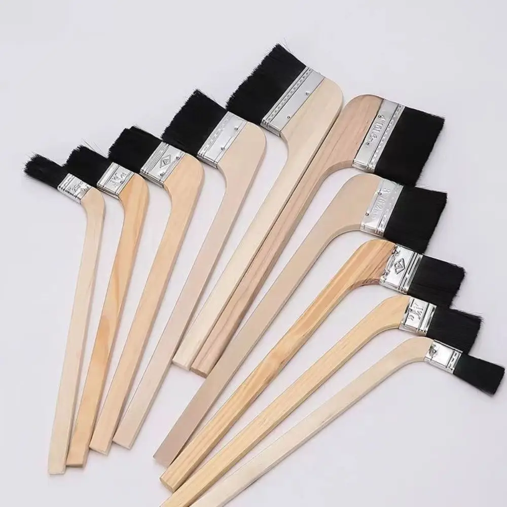 Long Handle Elbow Universal Bristle Brush Handle Wooden Brush Wall Painting Wood Handle Brush Cleaning Cleaning Tool