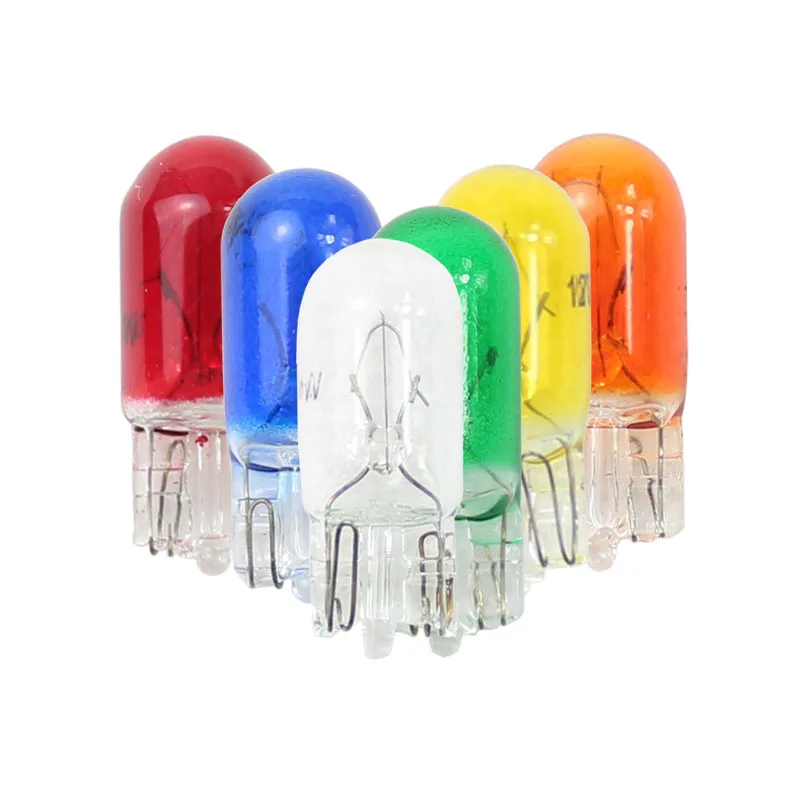 

1x Newest Original W5w T10 Car Light 200LM Super Bright Drive-free Polarity Free Wedge Dome Reading Lamp Bulb 12V Red Amber Blue