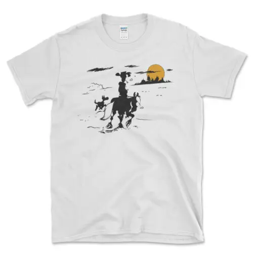 Neu Lucky Luke mit Jolly Jumper und Rantanplan Männer Geschenk T-Shirt