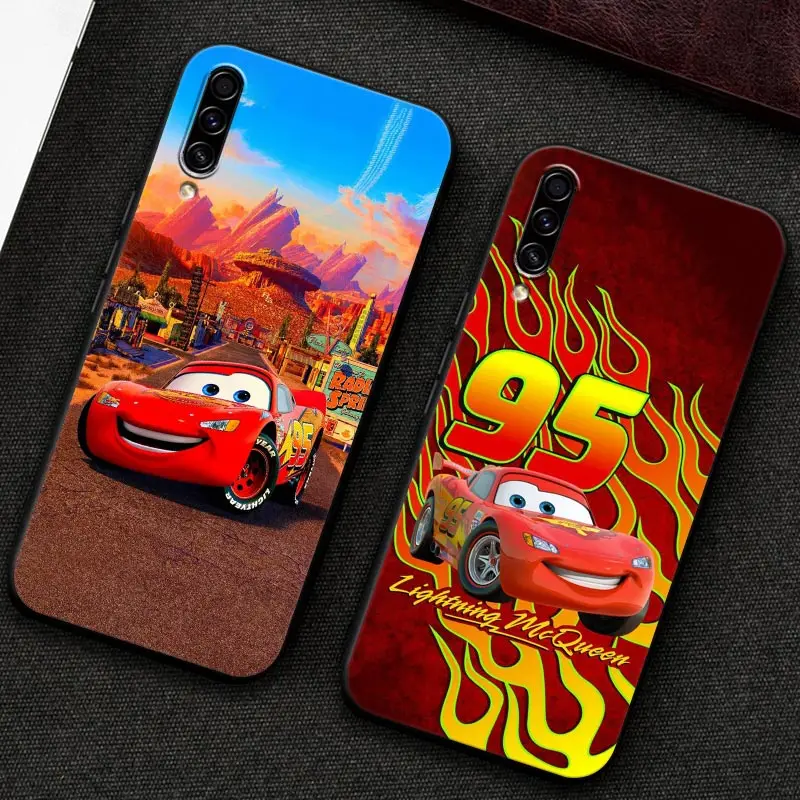 

Cartoon Cars Lightning McQueen Soft Case For Samsung Galaxy A30 A30S A50 A50S A10S A70 S A20S A90 A10 A40 A7 A9 2018 Black Cover