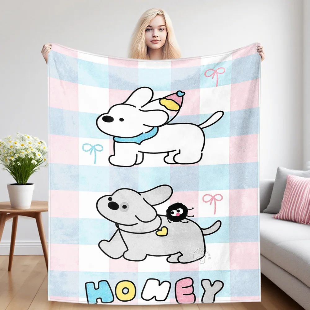Grid Dogs Nap Blanket,Flannel Blanket,Suitable For Sofas,Beds,Cars,Rooms,Offices,Camping,Exquisite Gift Blankets