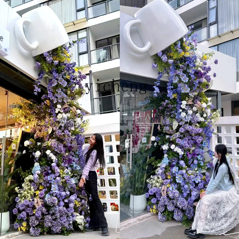 O-6  outdoor co cup decoration fiberglass sculpture atmosphere layout door mug model