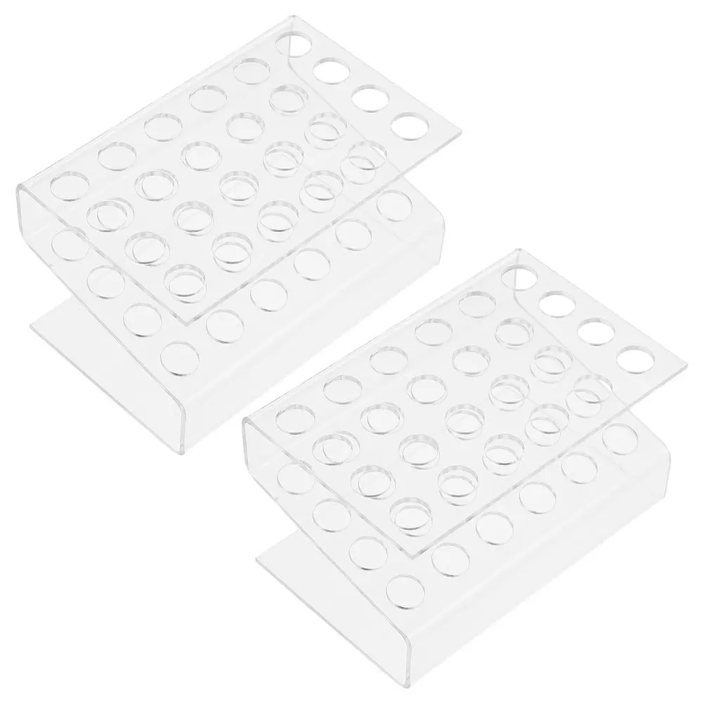 

2Pcs Transparent Acrylic Pen Holder Stand 24 Slot Clear Vertical Horizontal Pen Display Organizer for Desktop Makeup Brush