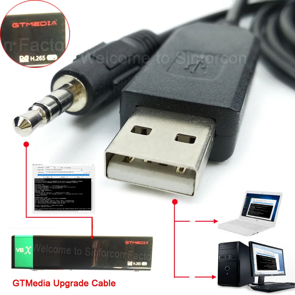 PL2303TA Kabel USB do 3.5 Audio Stereo RS232 do gtmedia v9 prime Kabel do aktualizacji Uszkodzieło Pobieranie kabla Flash