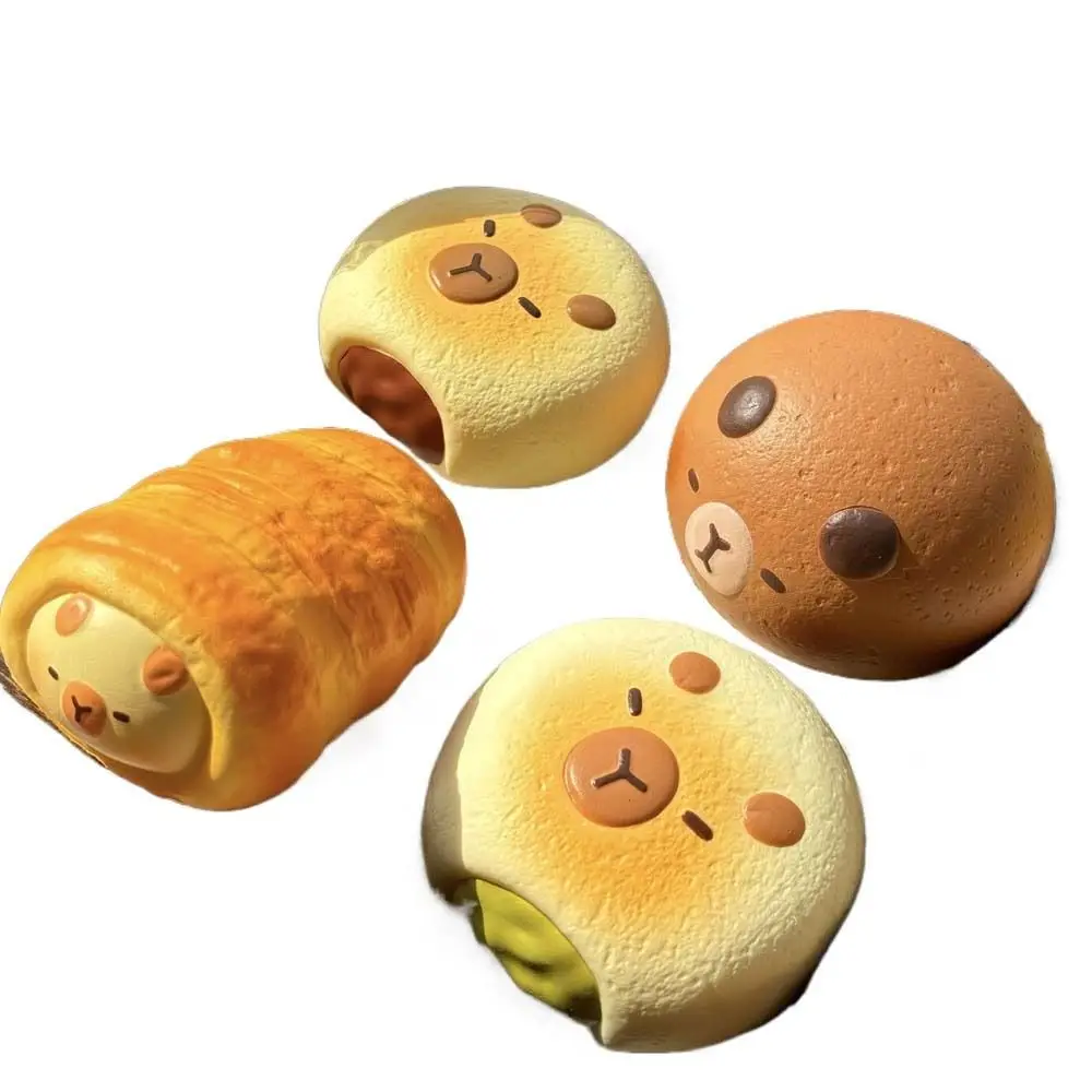 손을 편안하게 해주는 스퀴시 카피바라 장난감 부드러운 반발 시뮬레이션 빵 스퀴즈 장난감 피젯 토이 끈적한 케이크 스퀴시 장난감 어린이 성인용