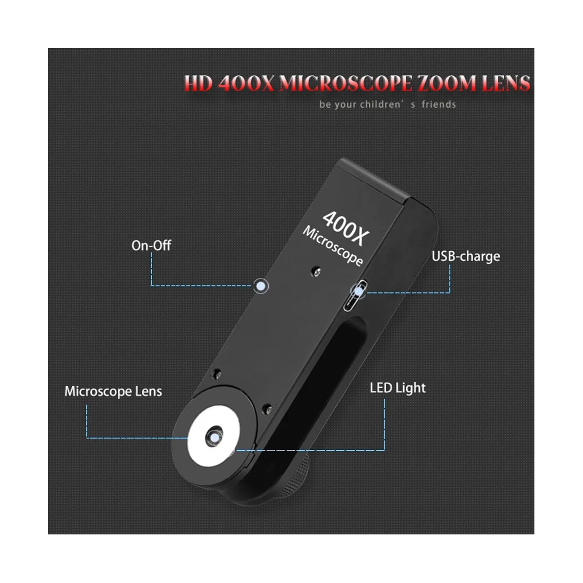 Digital Microscope for Electronics Dermatoscope 400X Microscope Handheld Mobile Universal 400X Microscope