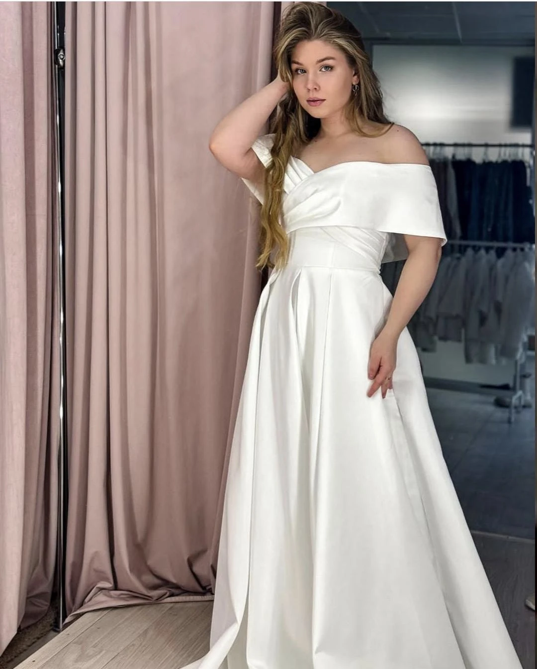 Simple Beach Plus size Wedding Dress Off The Shoulder A-line Floor Length For Women Bridal Gowns Customize To Measures Robe 2024