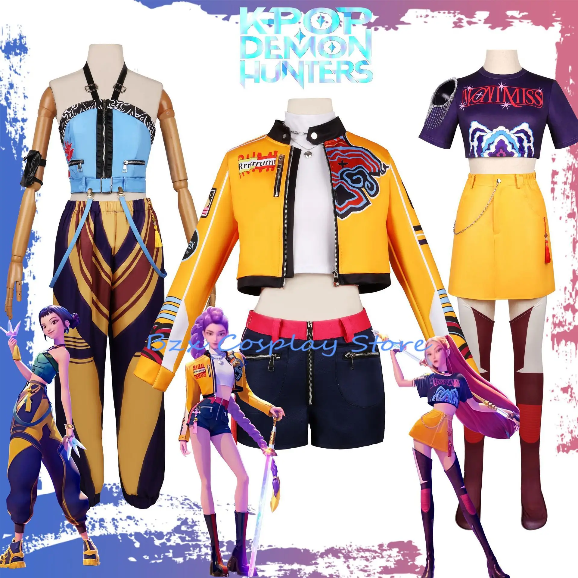 

Special Offer Rumi Mira Zoey Cosplay Costume Kpop Demon Hunters Costume Huntrix Plus Size Woman group Performance uniform
