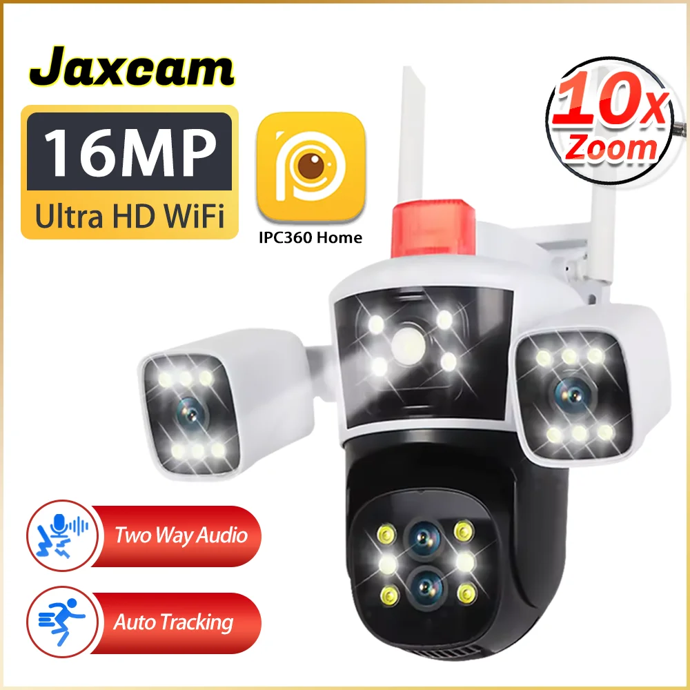 zoom hd 16mp 8k ptz camera ip wifi quatro lentes protecao de seguranca em casa deteccao de movimento ao ar livre rua cctv vigilancia 10x 01