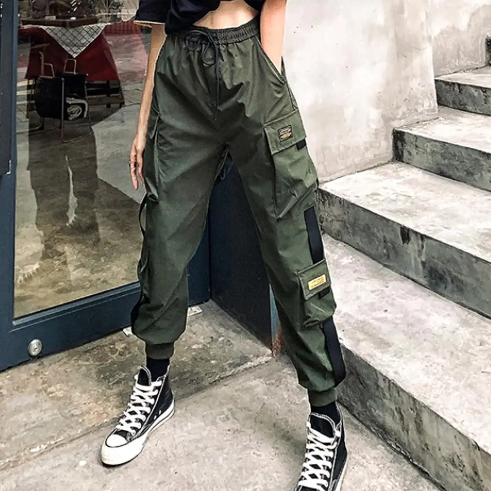 

Women Cargo Pants Multi Pocket Hip Hop Female Joggers Women High Waist Loose Streetwear Baggy Trousers Casual Sports Sweatpants