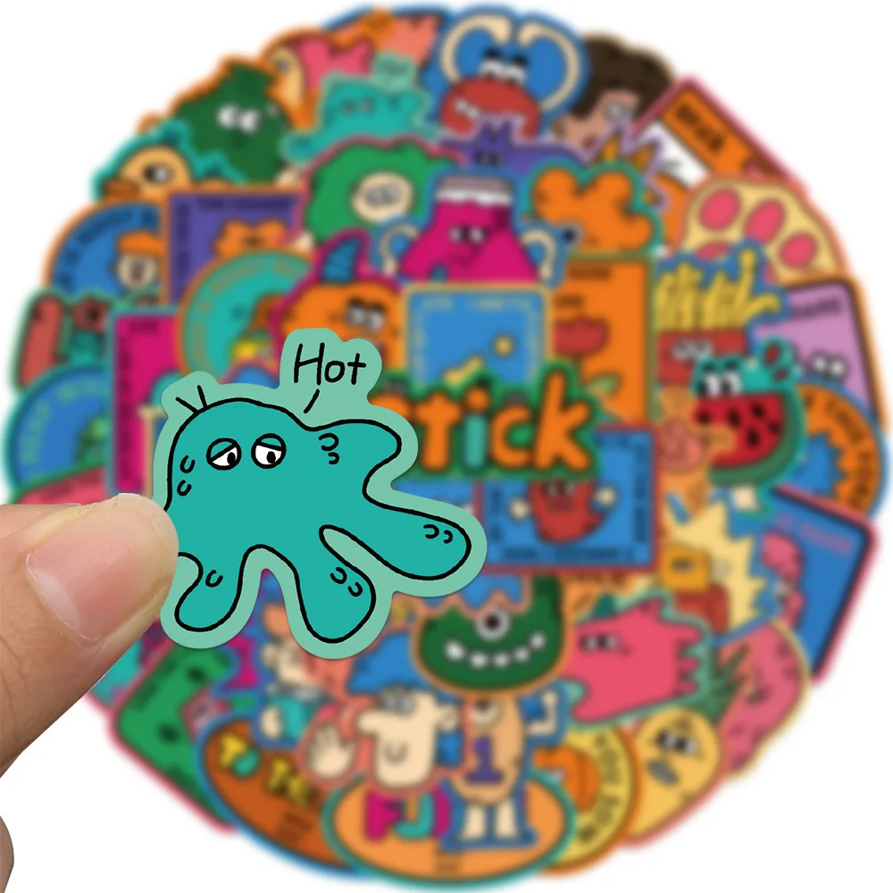 10/30/50pcs Cute Funny Monster Sticker Bizarre Cartoon Deacls Kids Toy Waterproof Phone Bike Notebook Laptop Guitar DIY Sticker