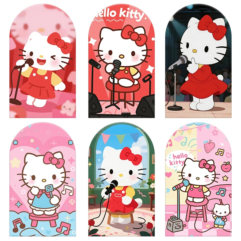 

Singer Hello Kitty Arch Backdrop Cover for Concert Child's Birthday Party Baby Shower Decoration Background Elastic Fabric Photo