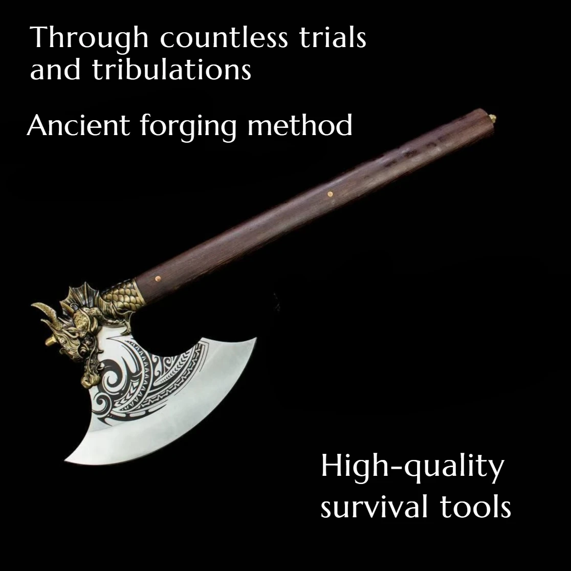 

NEW High-quality Ancient-style Forged Tactical Axe, Convenient Outdoor Camping Survival Emergency EDC High-end Equipment