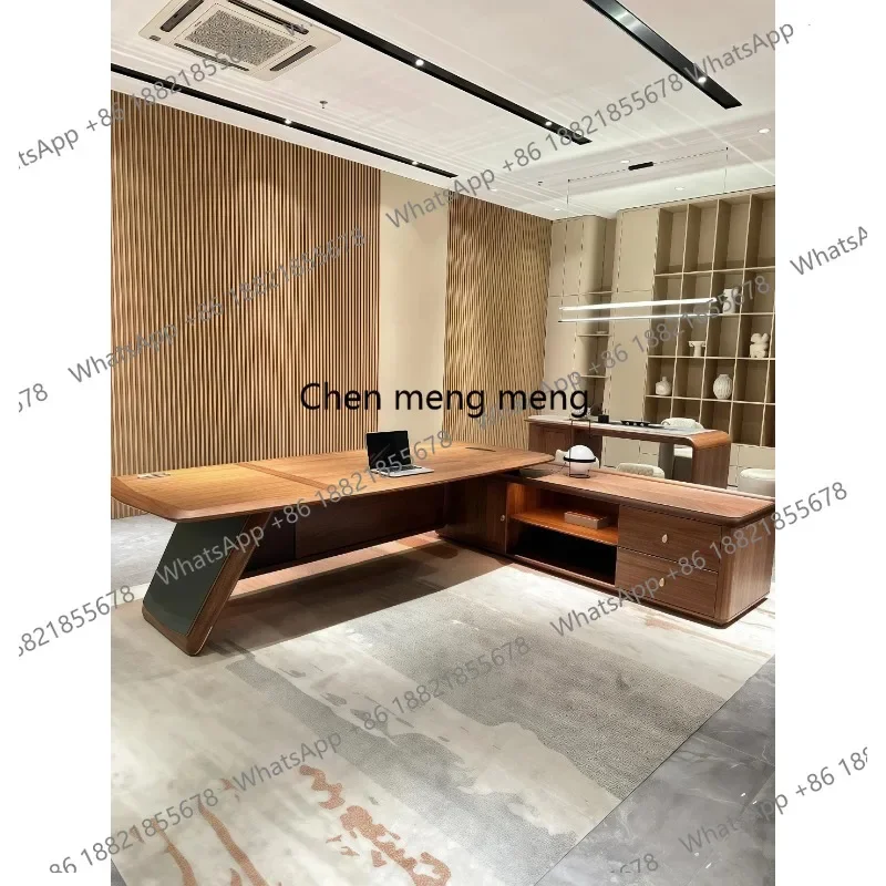 AB03   Storage Desktop Office Desk Writing Designer Height Organizer Office Desk Wooden Modern Luxury Mesa De Escritorio Furnitu
