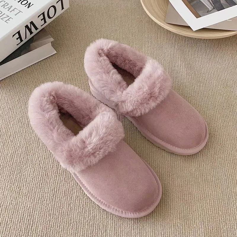 100% Sheepskin Leather Women Flats Casual Moccasins Driving Shoes Natural Fur Wool Snow Boots  Fashion Comfortable