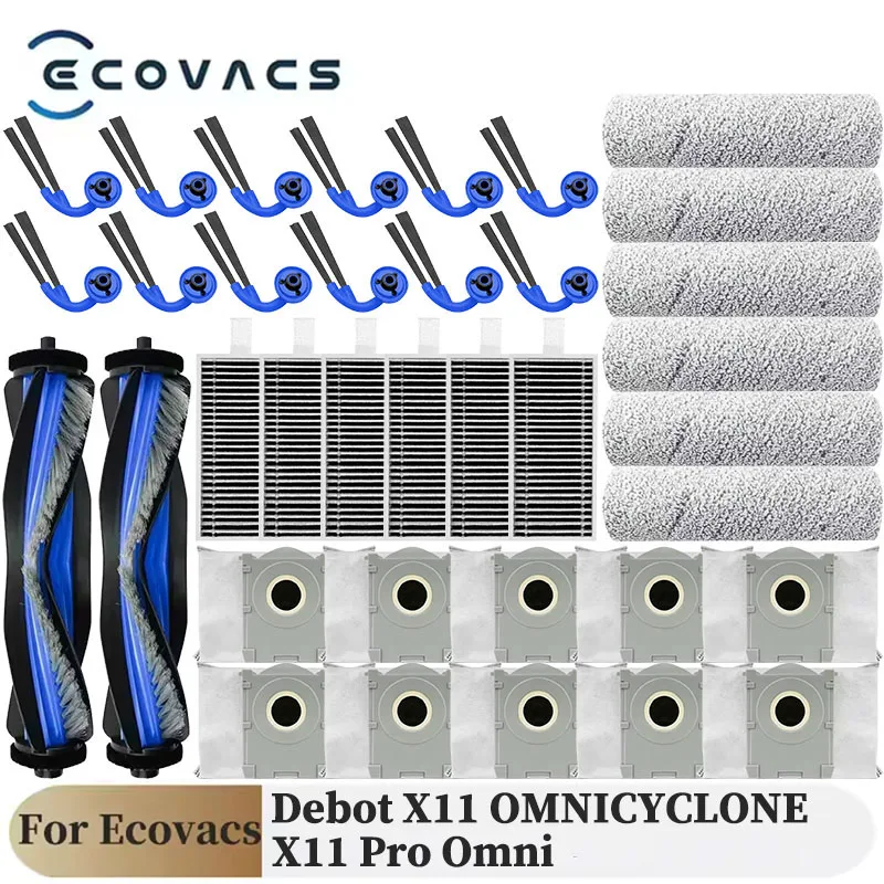 Pour Ecovacs Debot X11 OMNICYCLONE / X11 Pro Omni accessoires brosse principale filtre rouleau vadrouille pièces de rechange