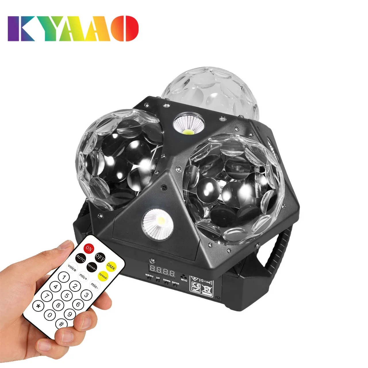 

Светодиодный лазерный сценический светильник 80W Magic Ball 3-в-1 RGB, DMX512, с дистанционным управлением, звукоактивируемый стробоскоп для дискотек и вечеринок