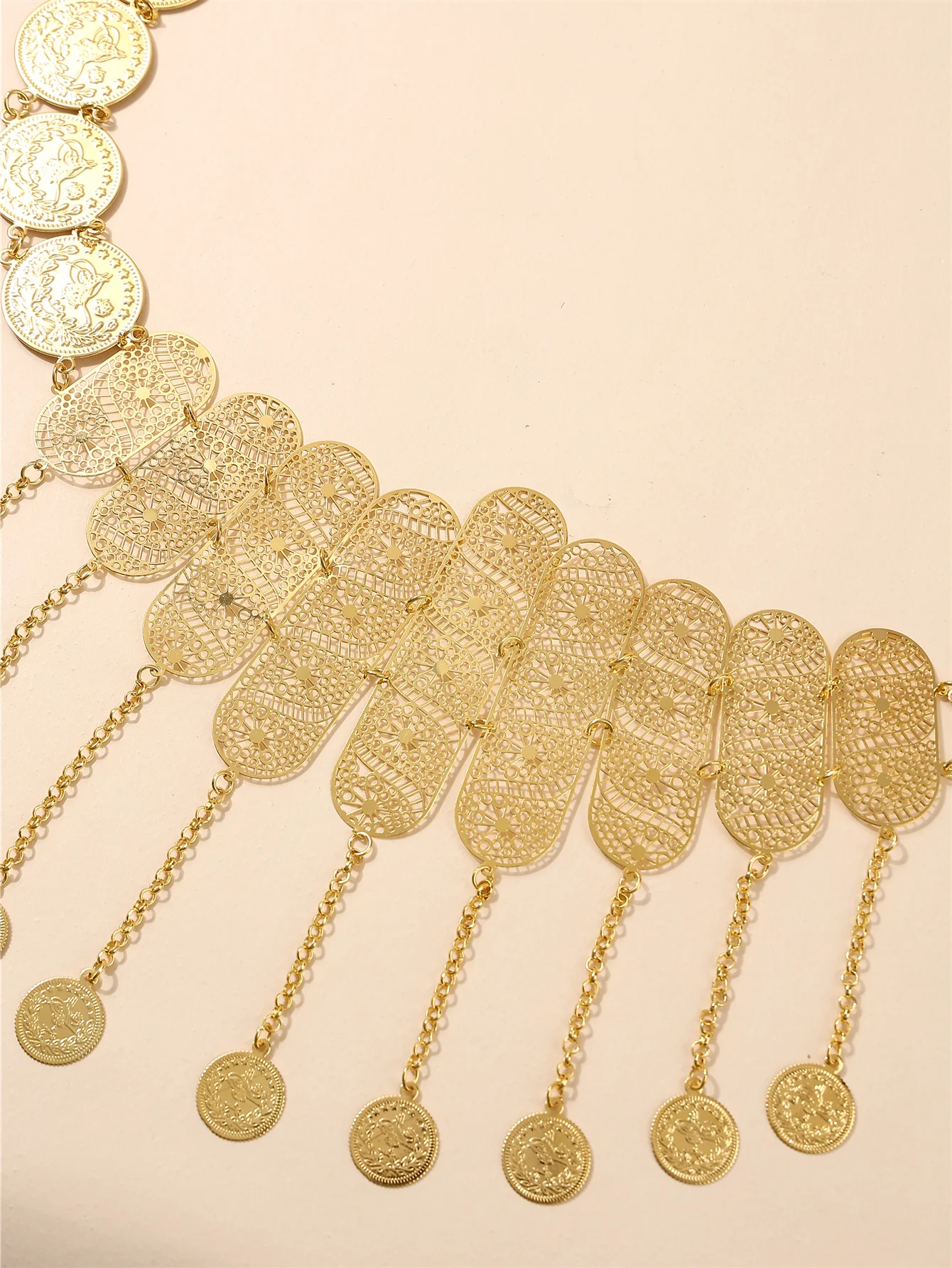 جوفاء منحوتة نمط المرأة رداء الخصر سلسلة فاخرة خمر نمط لمهرجان حفل زفاف الزفاف #3