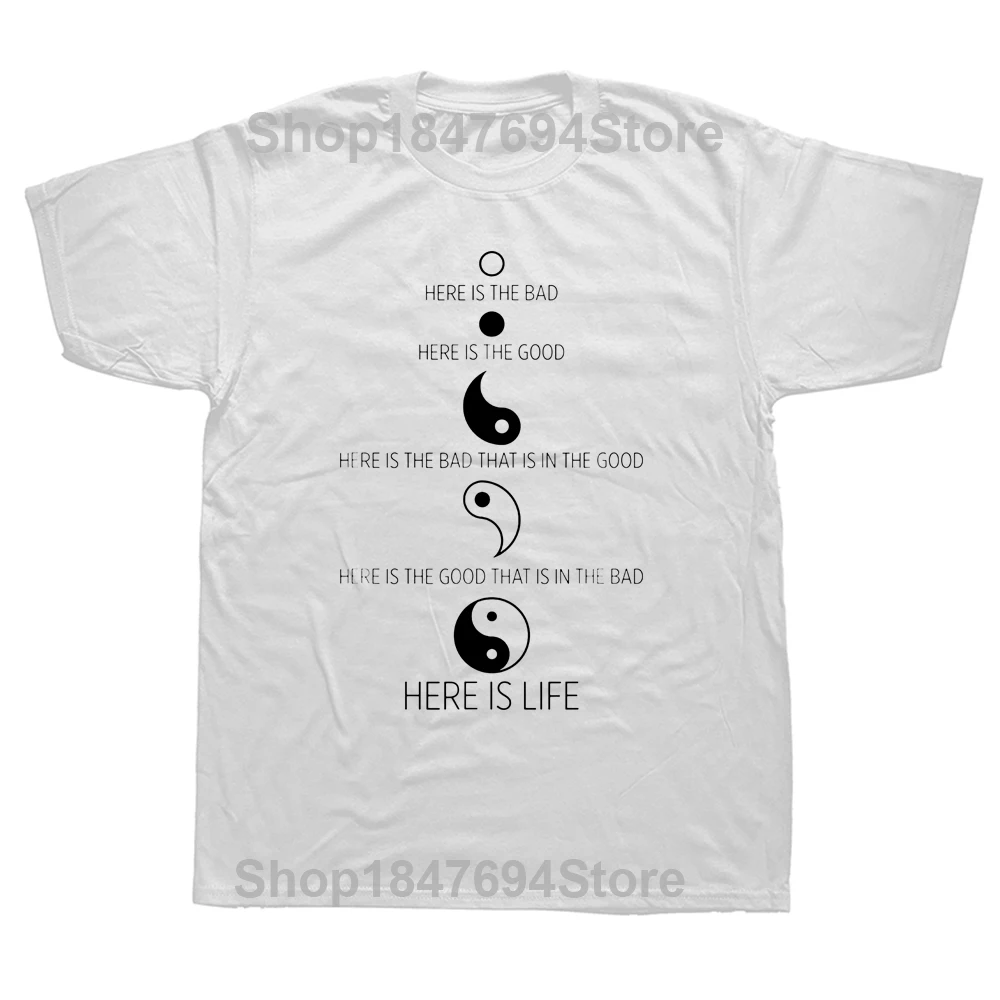 Funny Life Yin Yang Symbol T Shirts Graphic Cotton Streetwear Short Sleeve Birthday Gifts Summer Style T-shirt Mens Clothing