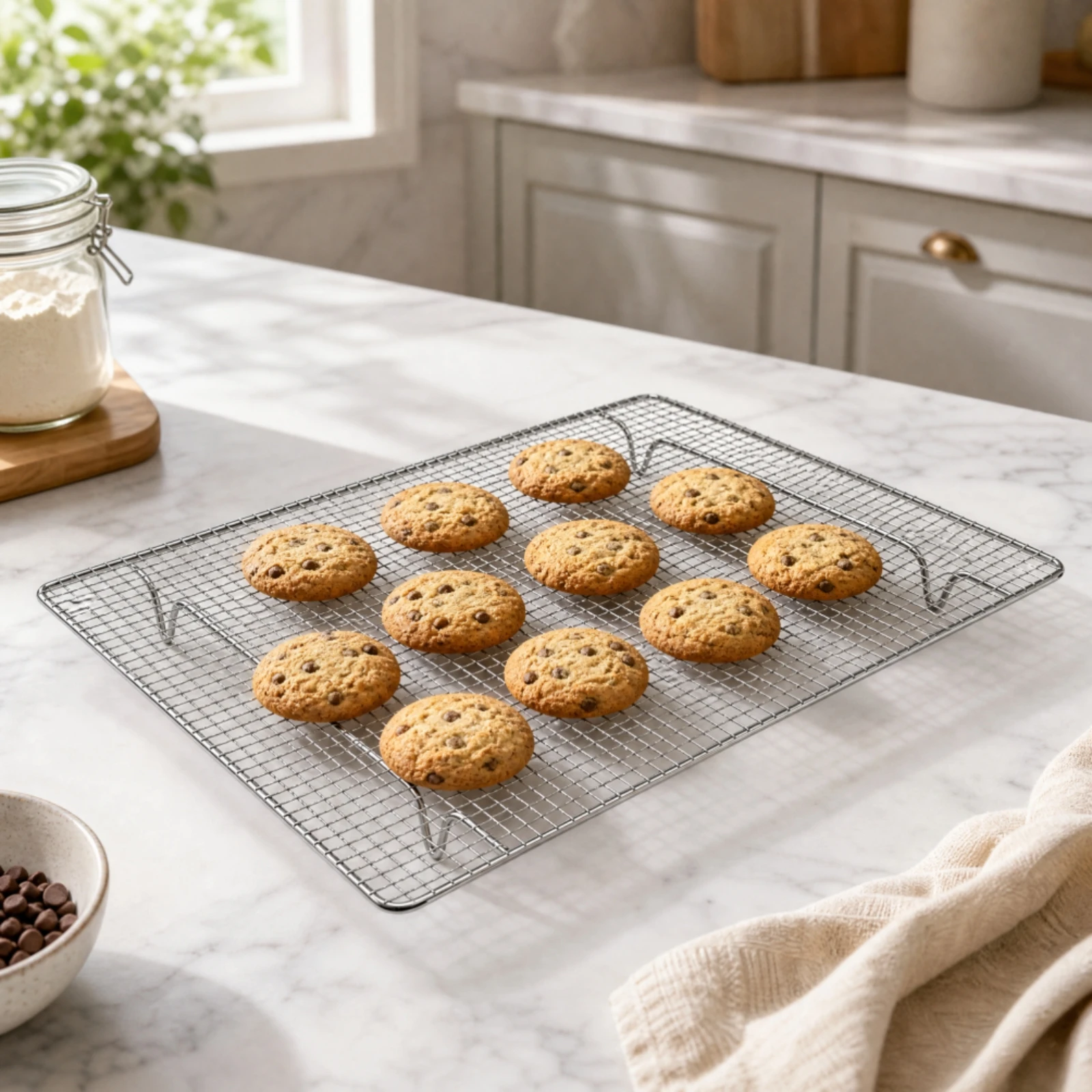 Stainless Steel Cooling Rack Versatile Wire Rack with Raised Feet Durable Low-Profile for Kitchen Prep