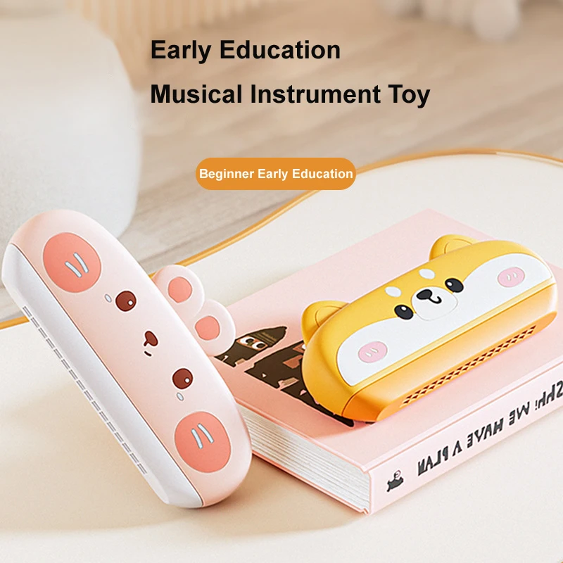 Kids Harmonica Plastic 16 Holes Harmonica Early Education Musical Instrument Toy for Children Beginners Birthday Gift