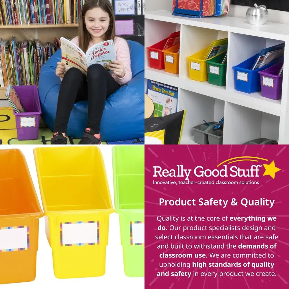 

Вертикальные контейнеры для хранения книг, файлов и принадлежностей с цветовой кодировкой — 12 шт., идеально подходят для организации дома и класса