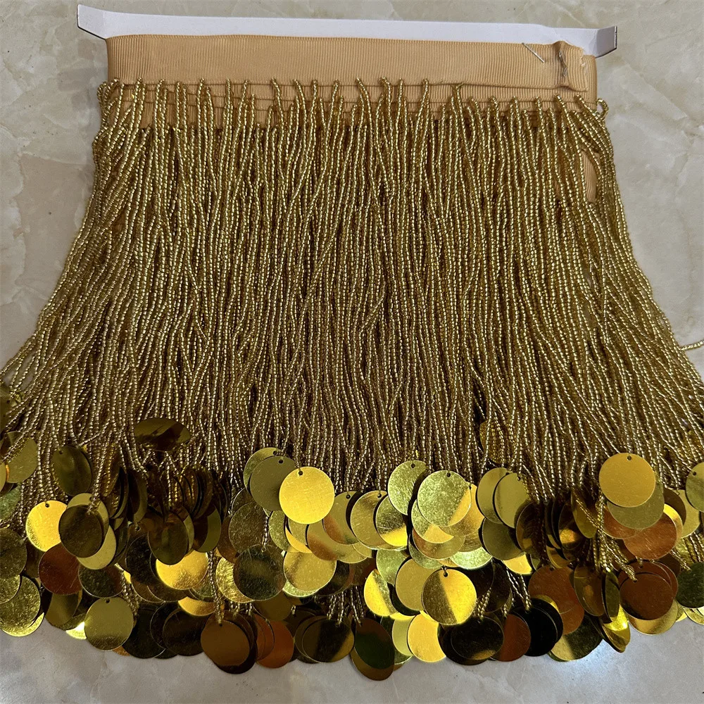 5meters more colors 15cm Seed Beaded Fringe with appique Lamp Costume Trim Crafts