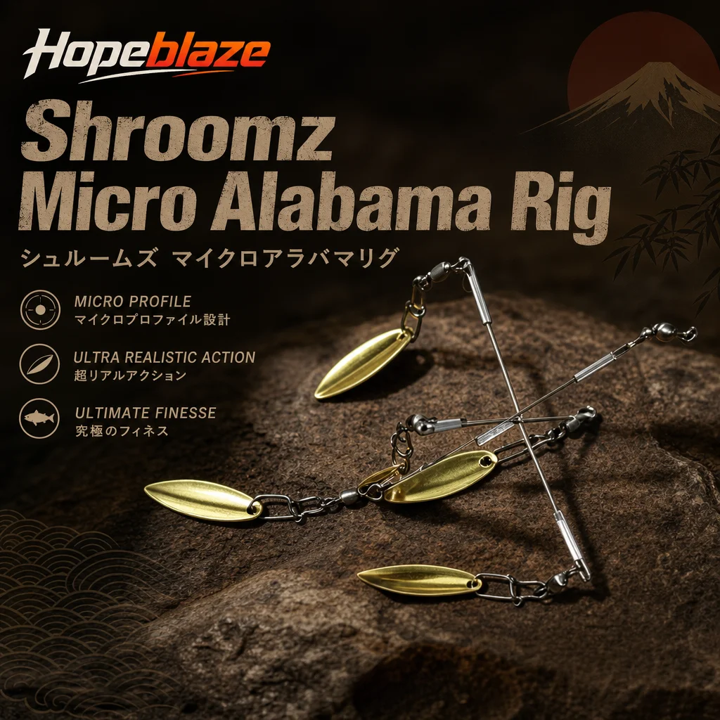 Hopeblaze Shroomz Micro Alabama Rig 5cm 3g Gold Silber Drahtköder Blade-Köder für Großen/Smallmouth Spotted Bass Feinfühligen Fischerei – Detail 2
