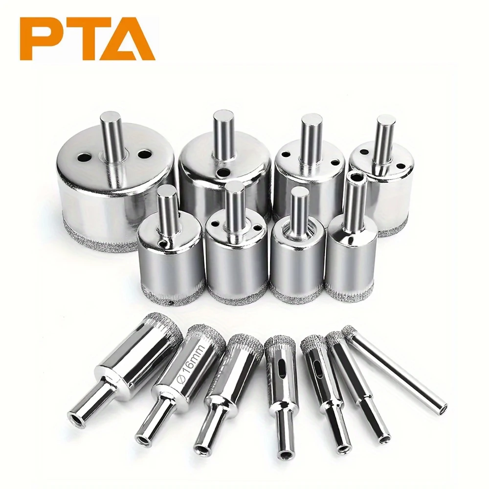 

15pcs 6mm-50mm Diamond Coated Hole Saw Cutter,Core Drill Bit Set Glass Hole Opener,for Ceramic Tile Porcelain Stone&Marble