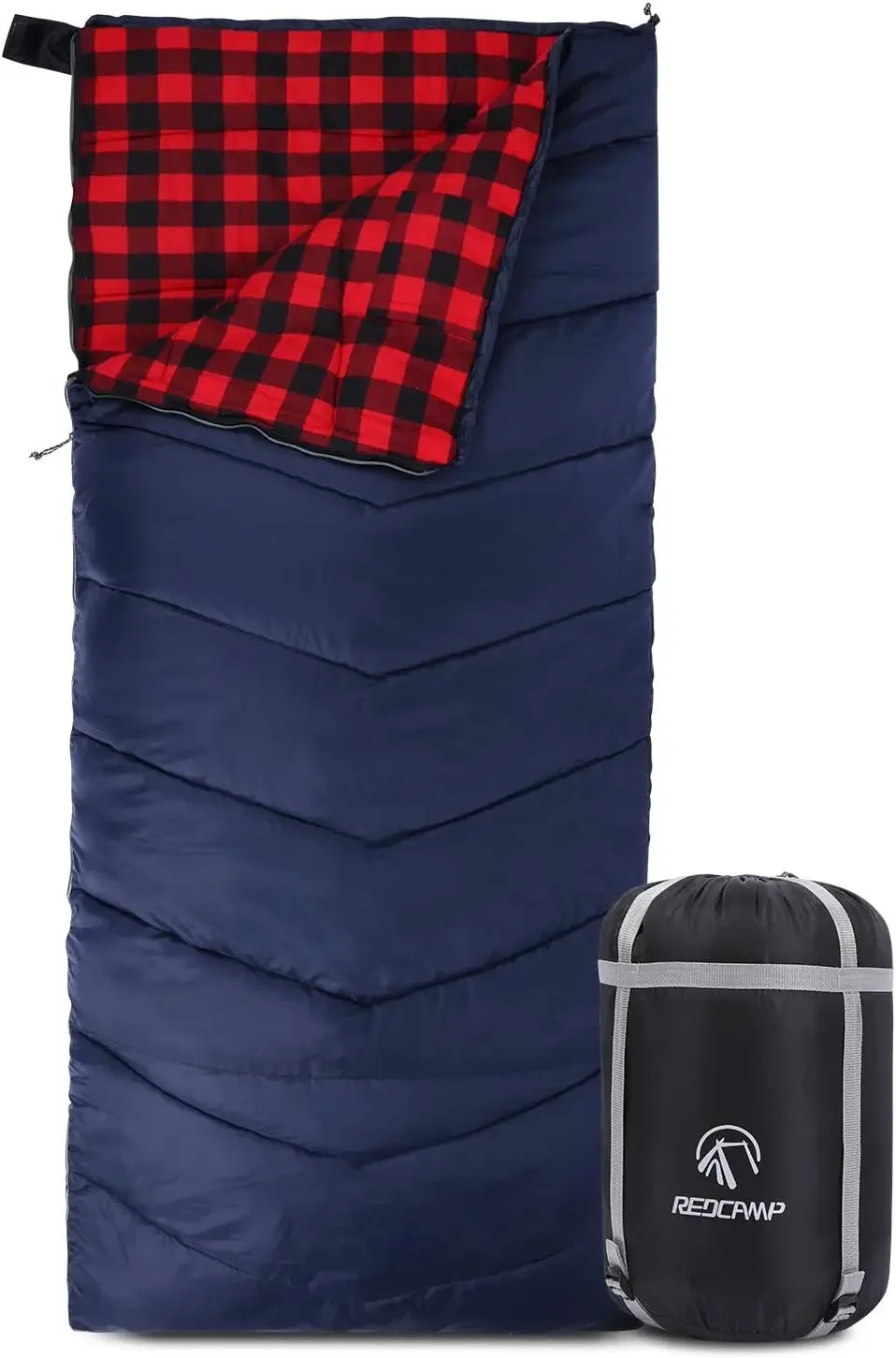 Cotton Flannel Sleeping Bag for Camping Backpacking, Adults Cold Weather Envelope Sleeping Bags with 2/3/4lbs Filling