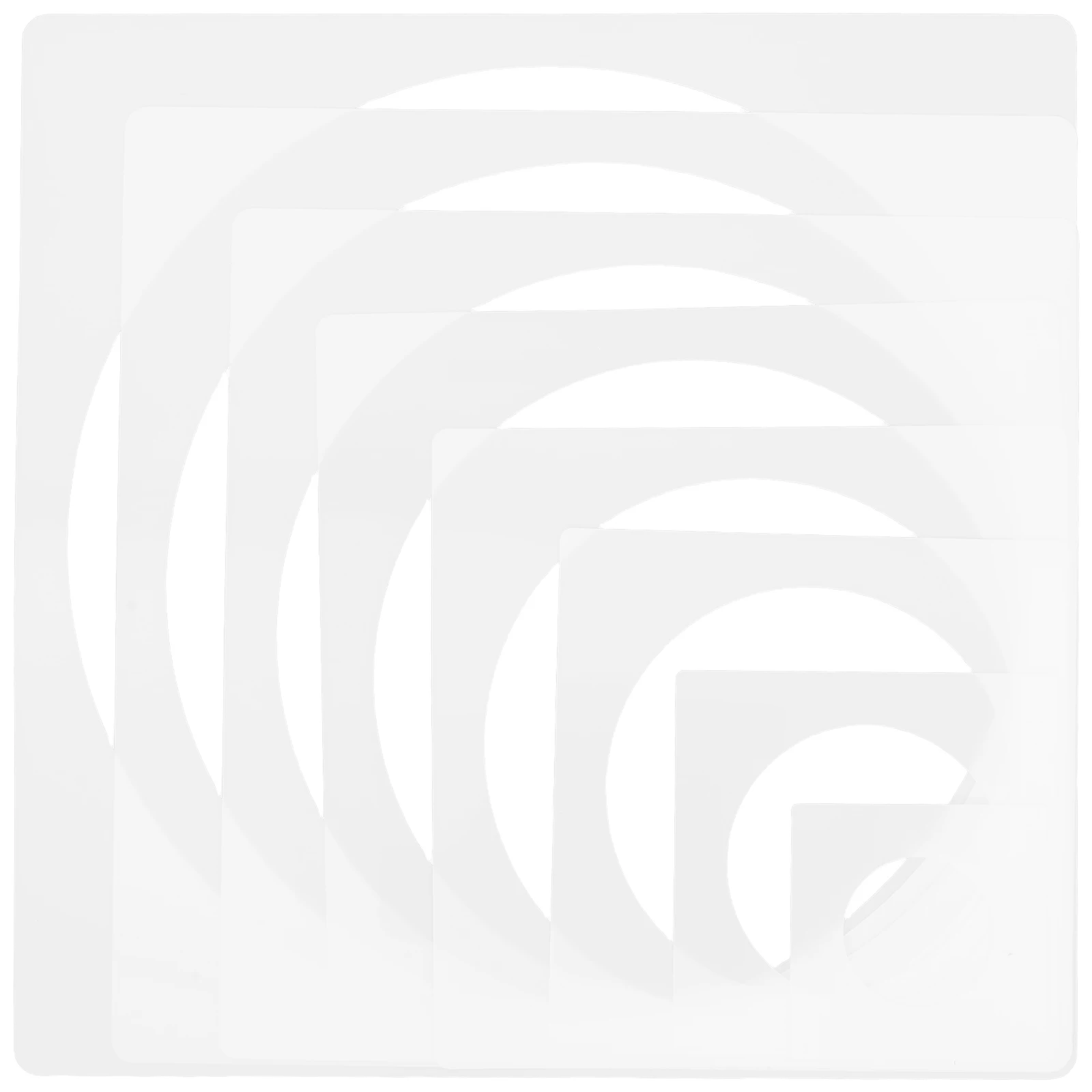 8 قطعة استنسل دائرة بلاستيكية ذاتية الصنع قوالب قابلة لإعادة الاستخدام للرسم الحرفية وسكرابوكينغ الأشكال الهندسية والمشروعات الفنية #1