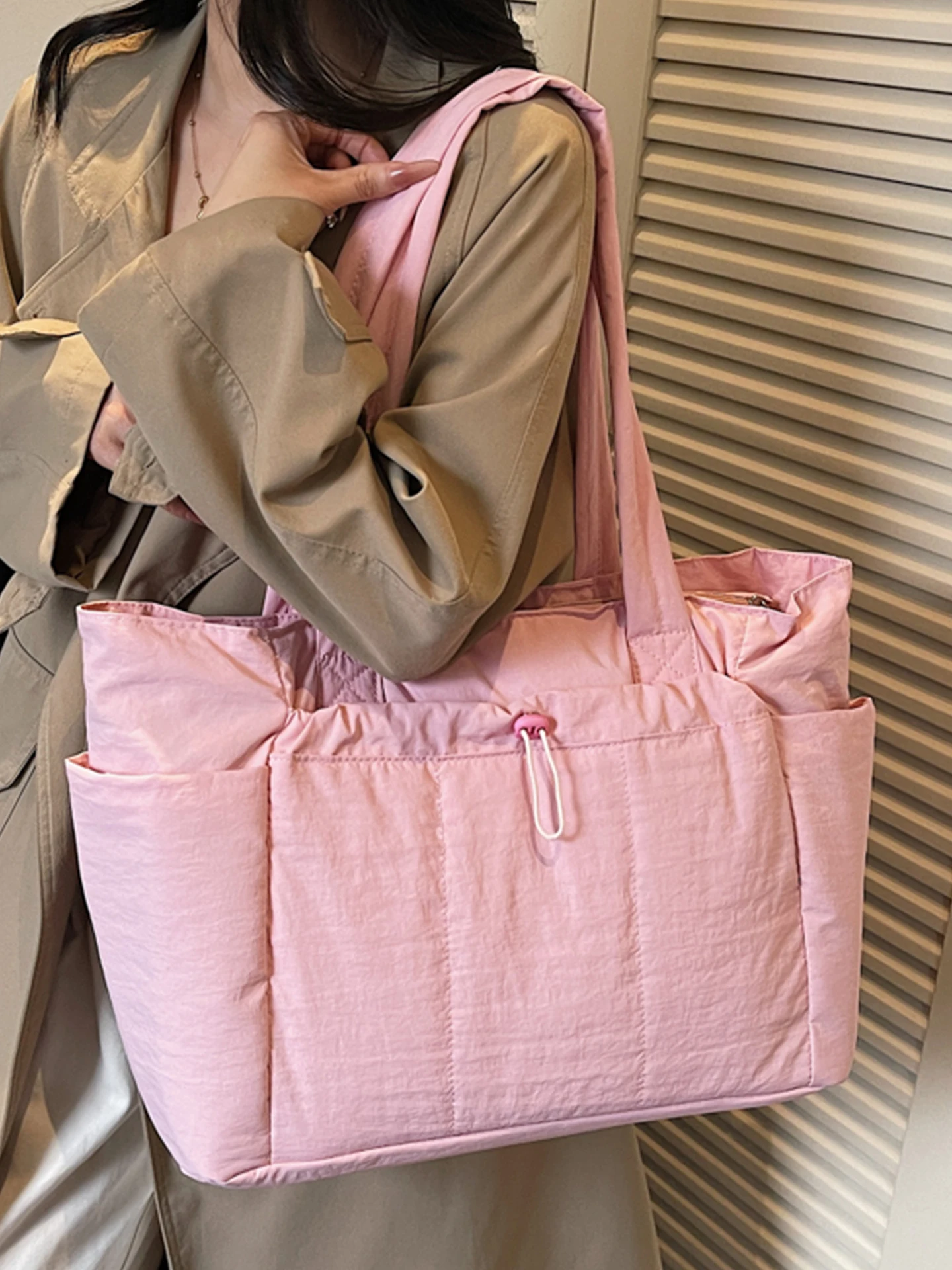 

Large Capaci Cotton Coat Bag Women's oulder Bag 2025 New Sle Autumn Winter Versatile Tote Bag Beautiful for Students Class