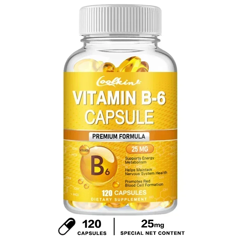 Vitamin B-6 Supplement - Maximum Absorption 120 Softgels Non-GMO, Gluten-Free Supplement