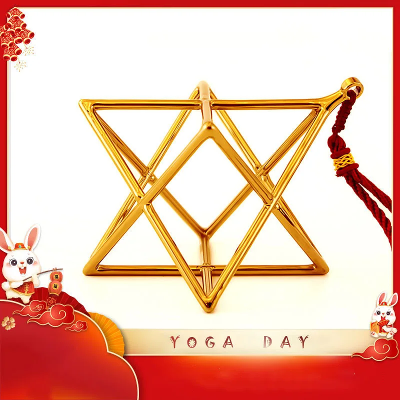 Star Linkup Aurora Iridescent High Purity Quartz Merkaba Star Singing Crystal Hanging Sound Merkaba Deep Vibration Energy Healing Chakra Activation Meditation Sound Bath Spiritual Space Cleansing Decor Sound Therapy Instrument view 3