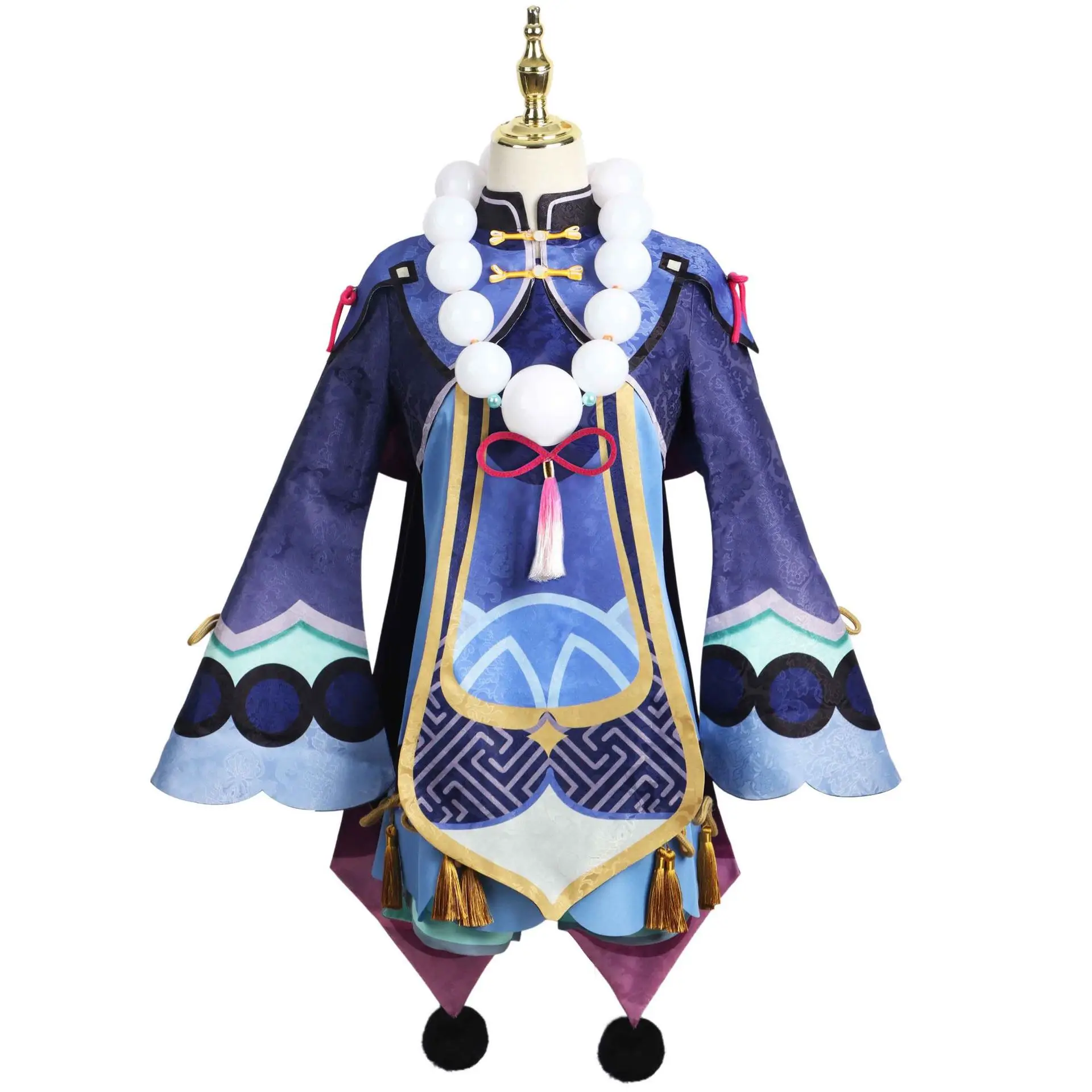 Genshin Impact Qiqi Cosplay Kostuum Met Hoed Volledige Set Chinese Zombie Meisje Jurk Halloween Kostuums voor Vrouwen Pak Pruik