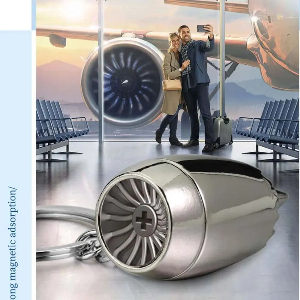 Bag Decorative Aircraft Engine Key Chain Cellphone Charm Pendant Plane Engine Key Rings Metal Zinc Alloy Mini Jet Engine