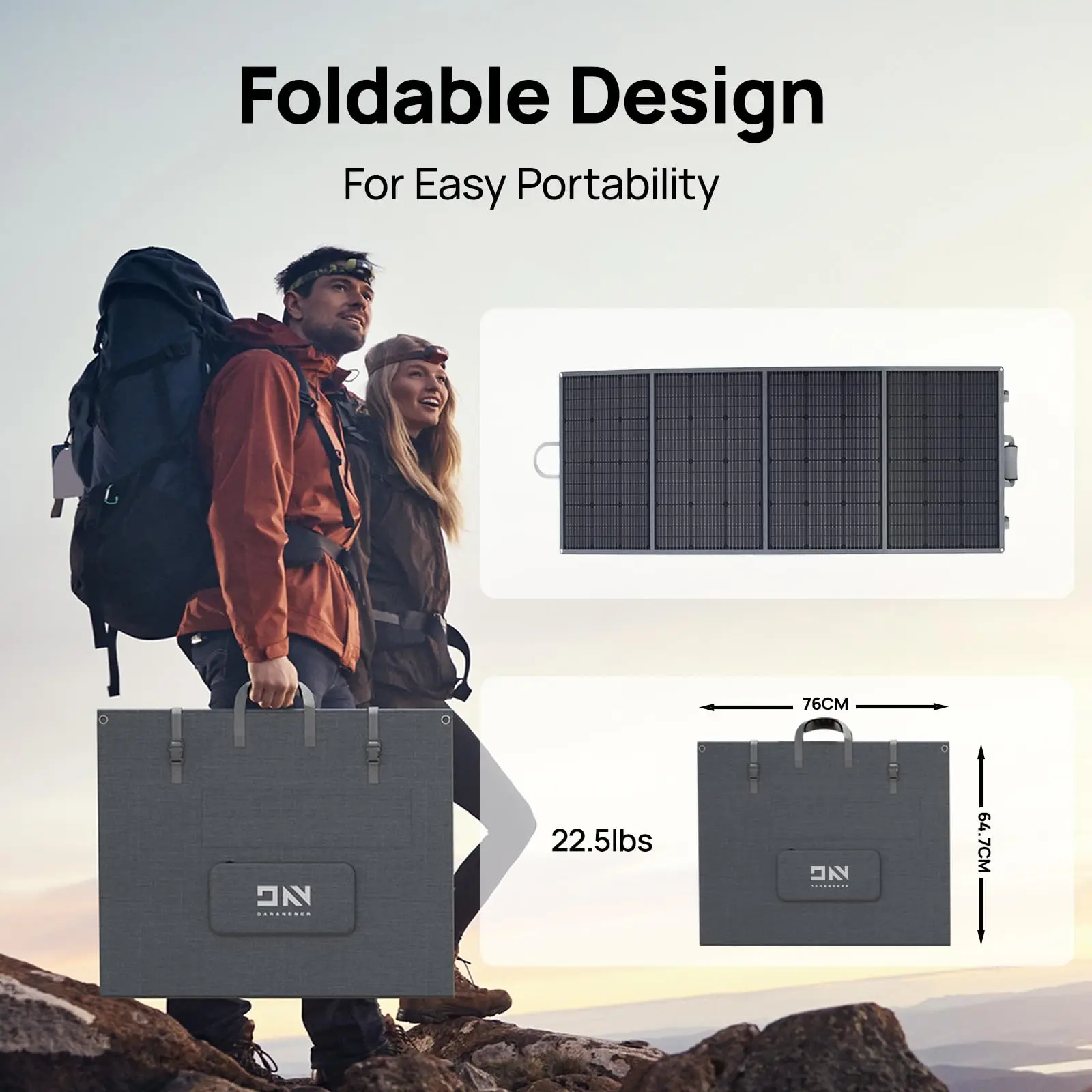 Painel solar portátil de 300w para estação de energia, carregador solar dobrável, porta de saída mc4/pd 60w/qc 18w para acampamento, caminhadas, fora da rede