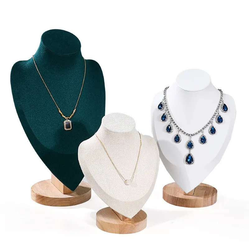 القلائد المطاطية حامل فاخر قلادة تخزين حامل المعارض عداد عرض المجوهرات الرف لوازم منظم المجوهرات