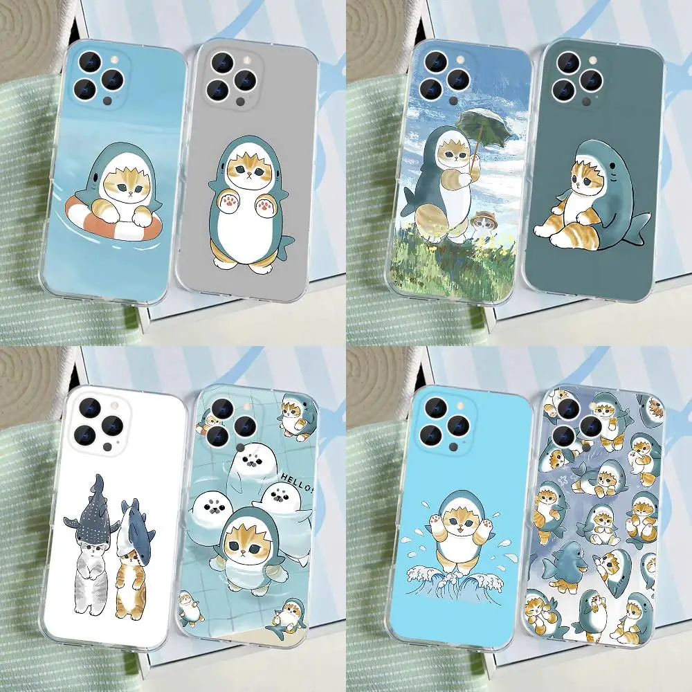 

Cartoon M-Mofusand Cat Transparent soft case for iPhone 17,16,15,14,13,12,11,Pro,Max,Plus, X,XS,XR,SE4,E Mini